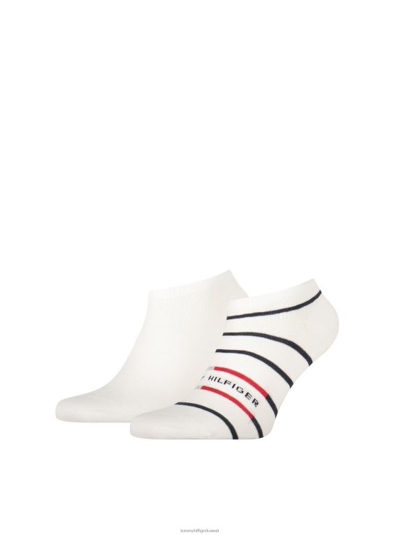أبيض Tommy Hilfiger عبوة من قطعتين من الجوارب الرياضية ذات الخطوط البريتونية 446441934