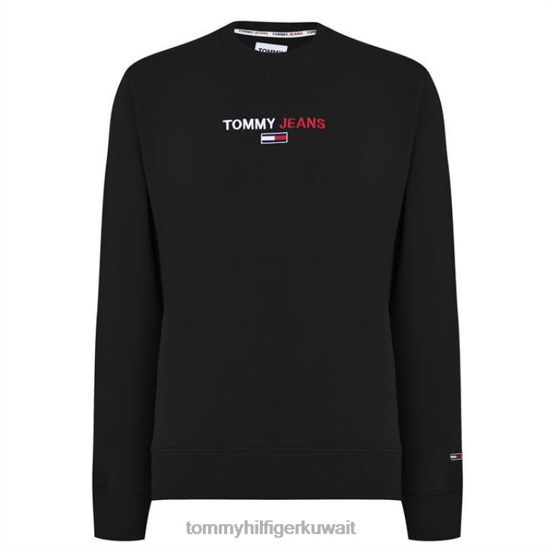 بي دي اس سوداء Tommy Hilfiger سترة الشعار الخطي 4464419503