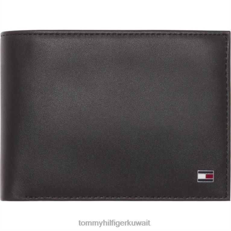 أسود Tommy Hilfiger محفظة إيتون بقلاب ومحفظة جيب للعملات المعدنية 4464419535