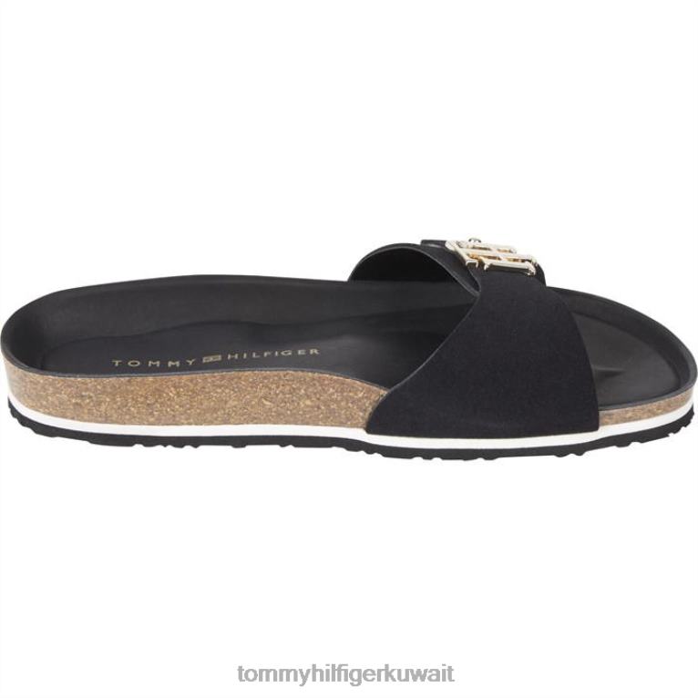 أسود Tommy Hilfiger صنادل مصبوبة بوسادة قدم 4464419568