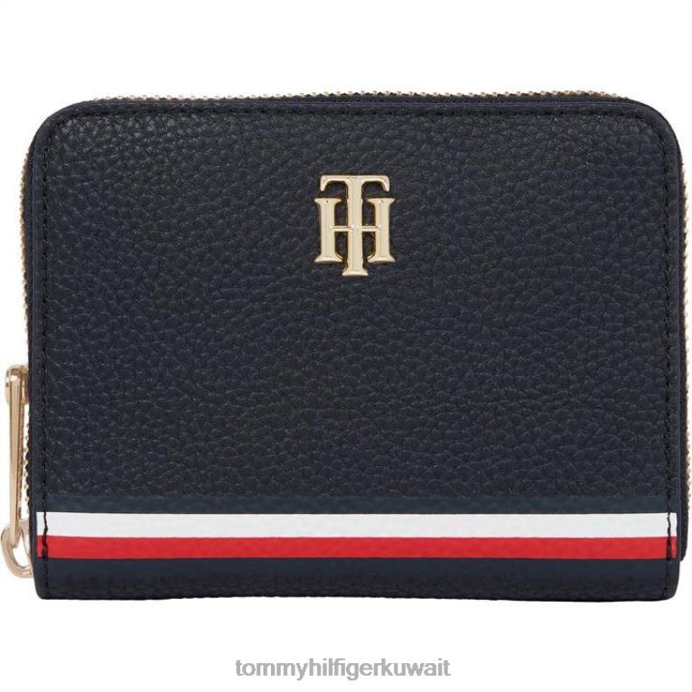 الشركات البحرية Tommy Hilfiger عنصر متوسط ​​بسحاب حول المحفظة 4464419570