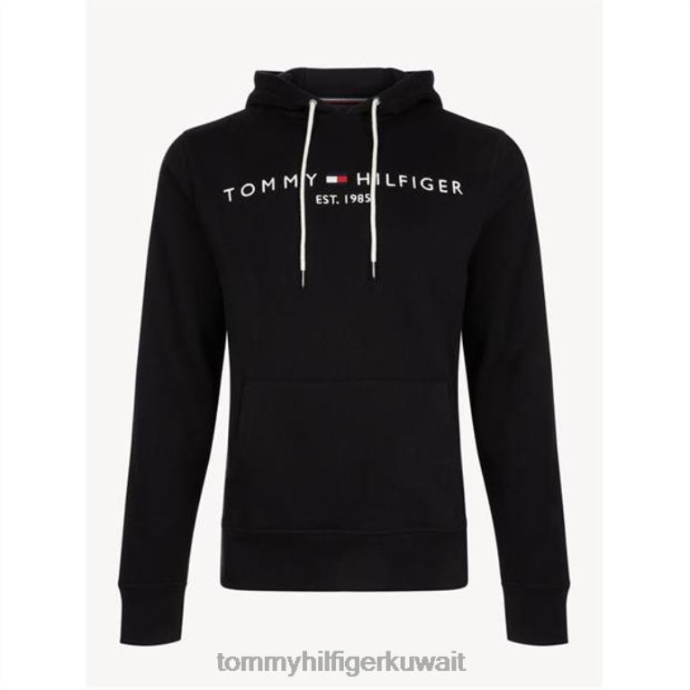 باس أسود Tommy Hilfiger هوديي بشعار الماركة 4464419575