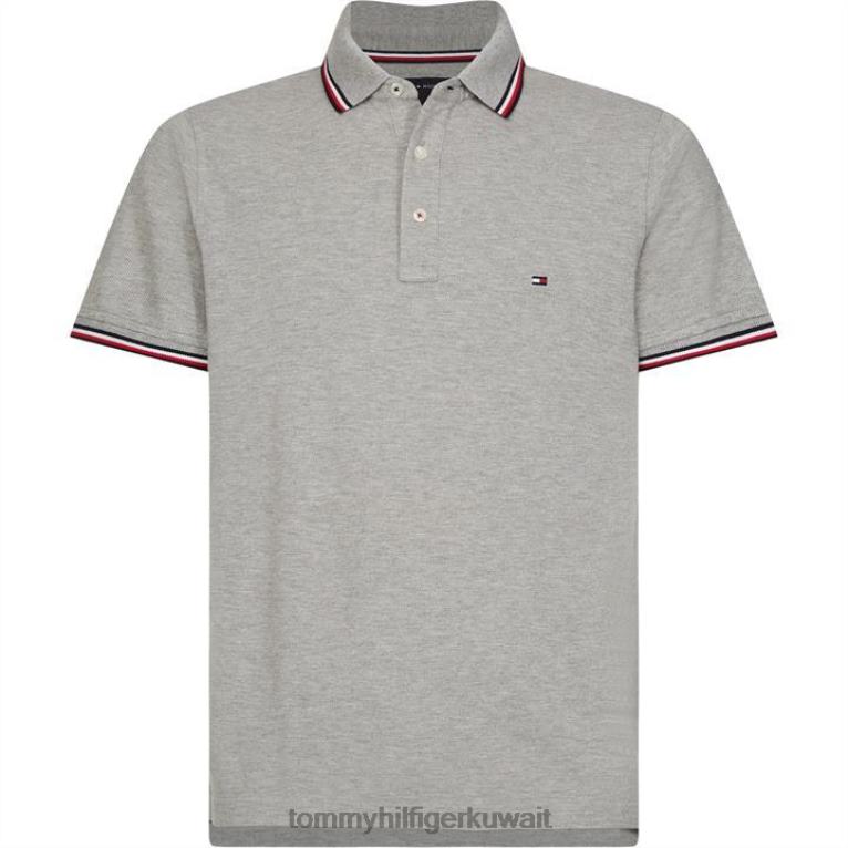 رمادي متوسط Tommy Hilfiger قميص بولو نحيف ذو أطراف أساسية 4464419592