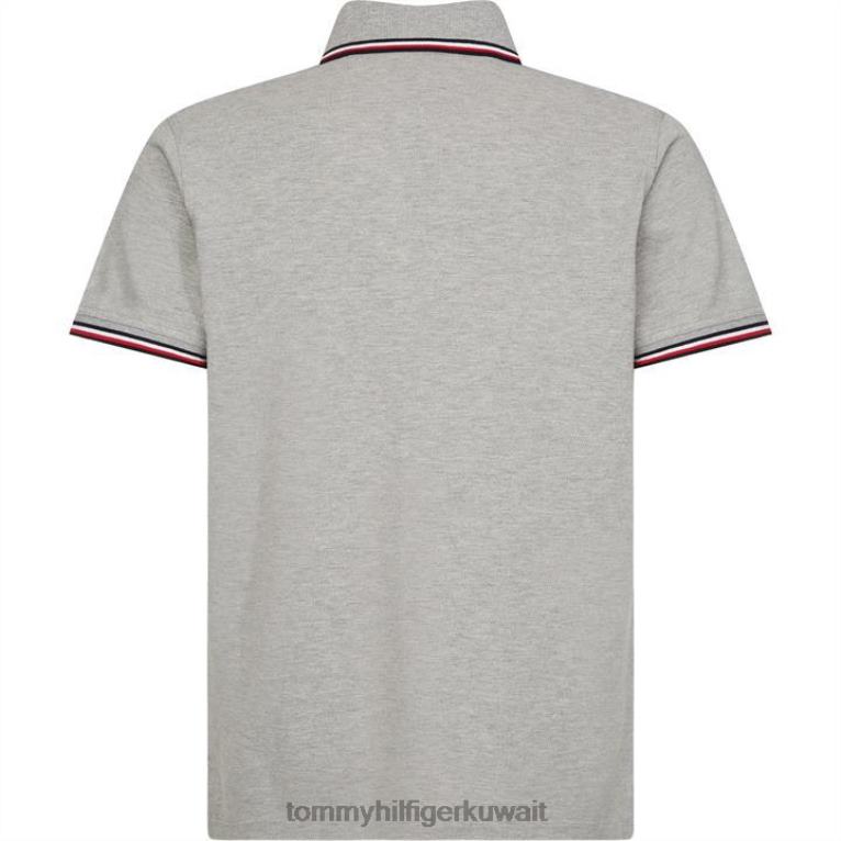 رمادي متوسط Tommy Hilfiger قميص بولو نحيف ذو أطراف أساسية 4464419592