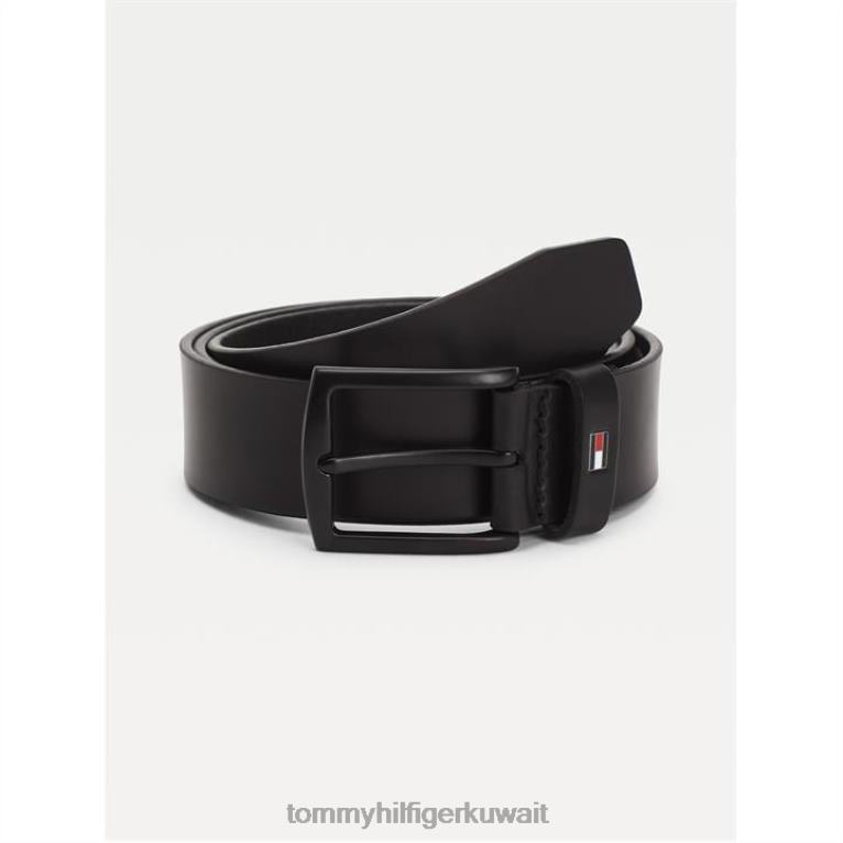 أسود Tommy Hilfiger حزام دينتون غير اللامع للرجال 4464419601