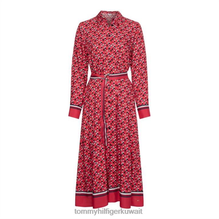 جيو الجزيرة Tommy Hilfiger فستان قميص ميدي بطباعة هندسية للنساء 4464419611