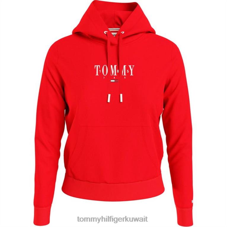 قرمزي عميق Tommy Hilfiger هوديي الشعار الأساسي 4464419678