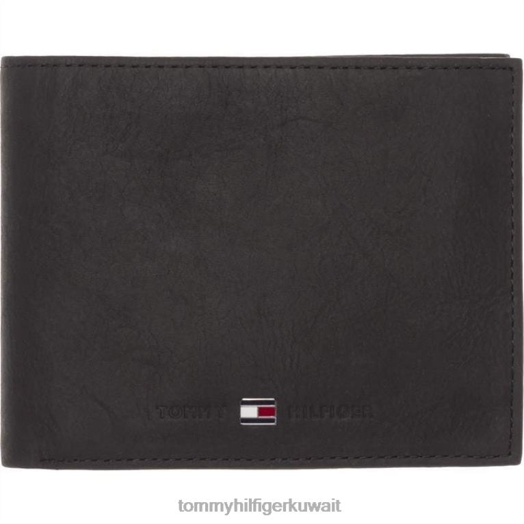 أسود Tommy Hilfiger محفظة جونسون ثلاثية الطي 4464419684