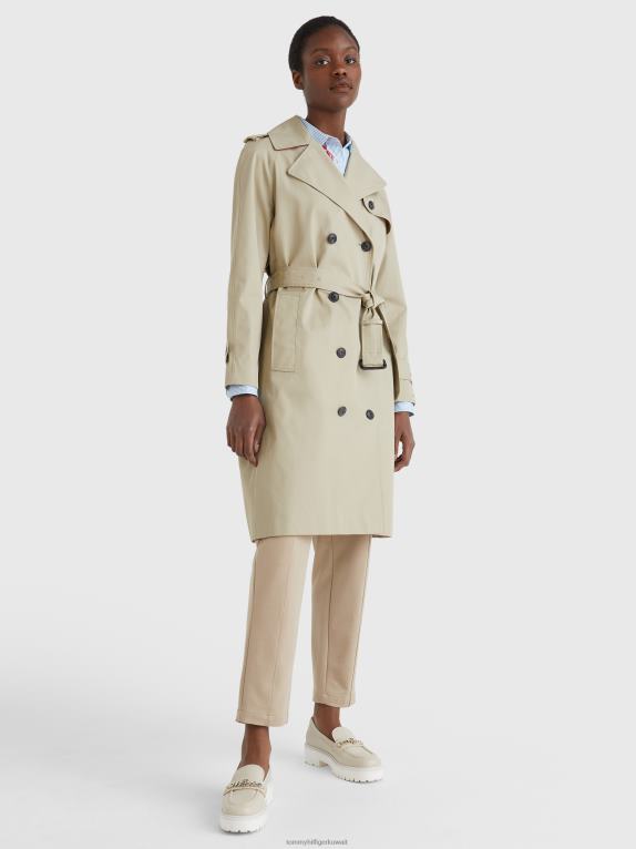 اللون البيج Tommy Hilfiger معطف من القطن العضوي 446441973