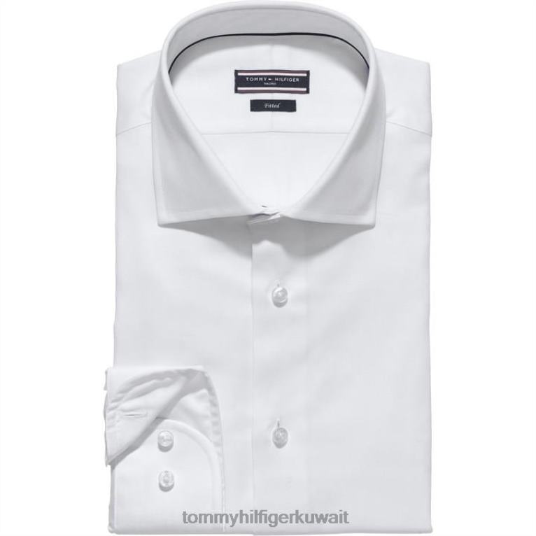 أبيض Tommy Hilfiger قميص كلاسيكي من نسيج قطني طويل 4464419740