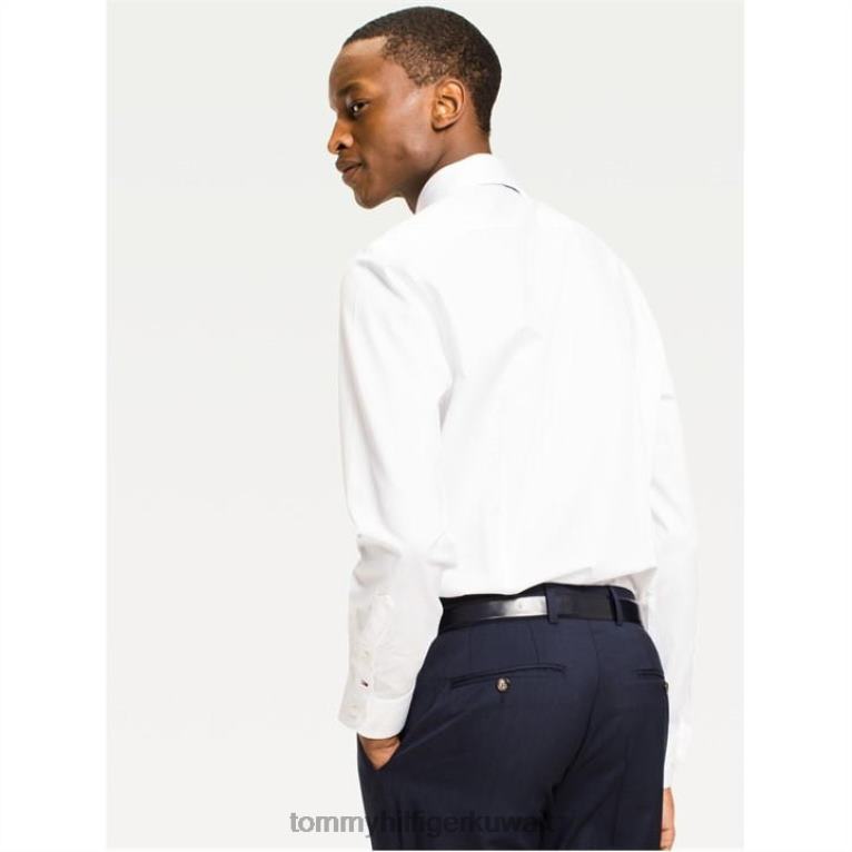 أبيض Tommy Hilfiger قميص كلاسيكي من نسيج قطني طويل 4464419740
