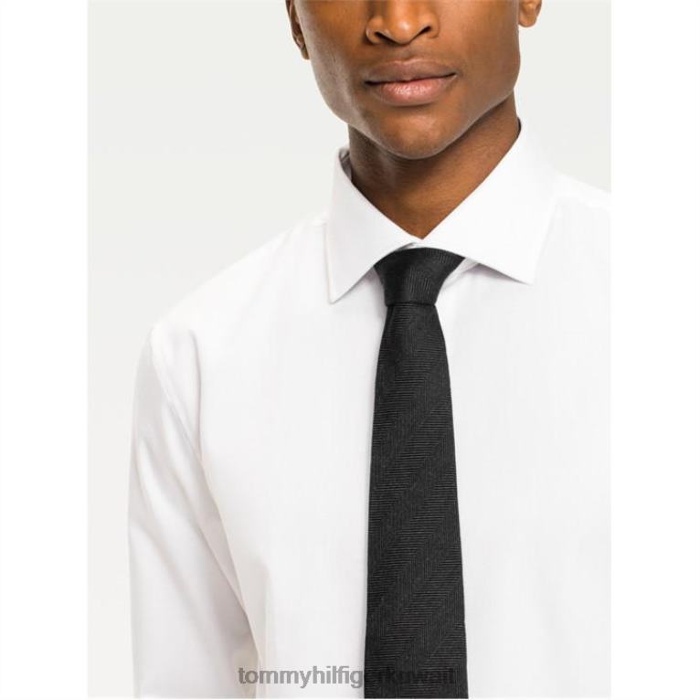 أبيض Tommy Hilfiger قميص كلاسيكي من نسيج قطني طويل 4464419740