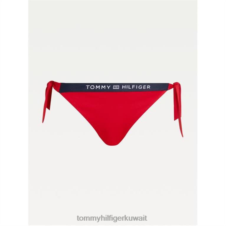 أحمر Tommy Hilfiger سراويل بيكيني بشعار الماركة 4464419756