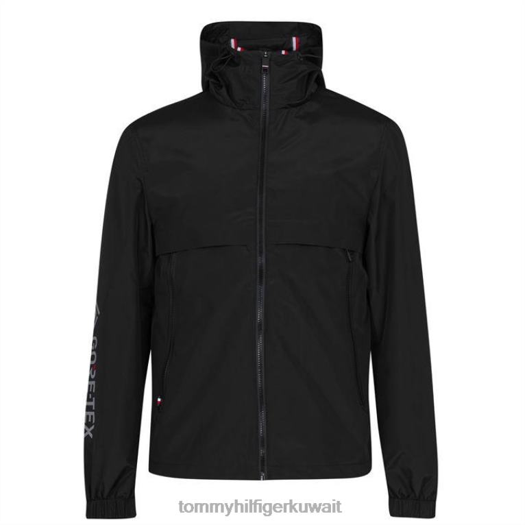 بي دي اس سوداء Tommy Hilfiger سترة بغطاء رأس من التكنولوجيا الأساسية جور تكس 4464419770