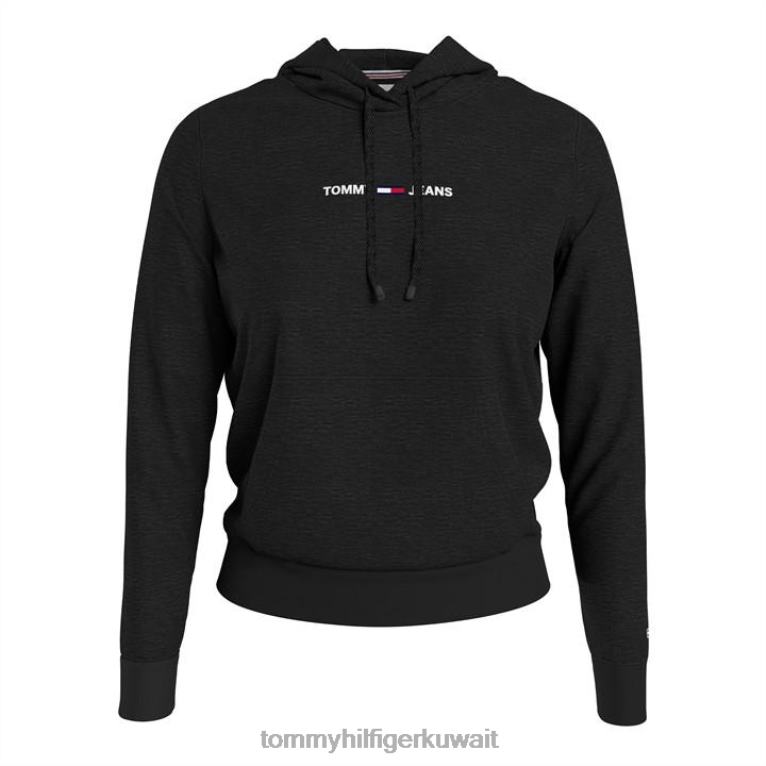 بي دي اس سوداء Tommy Hilfiger هوديي بشعار خطي 4464419811