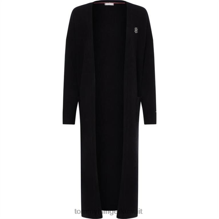 أسود Tommy Hilfiger سترة ميدي مرنة 4464419835