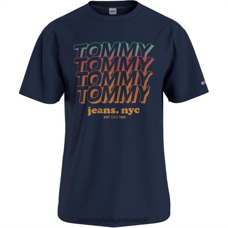 البحرية الشفق Tommy Hilfiger كرر شعار تي شيرت 4464419838