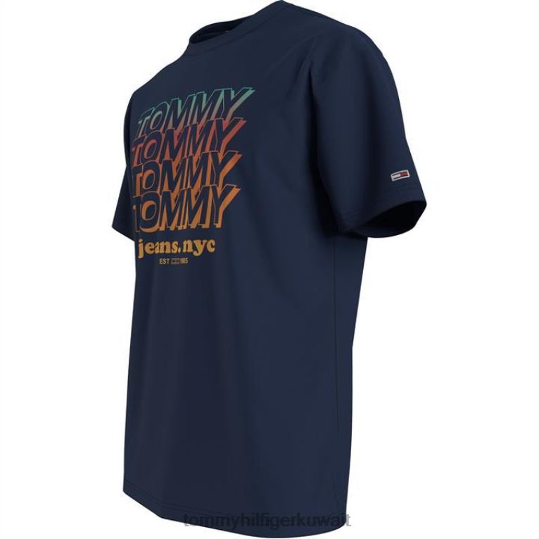 البحرية الشفق Tommy Hilfiger كرر شعار تي شيرت 4464419838