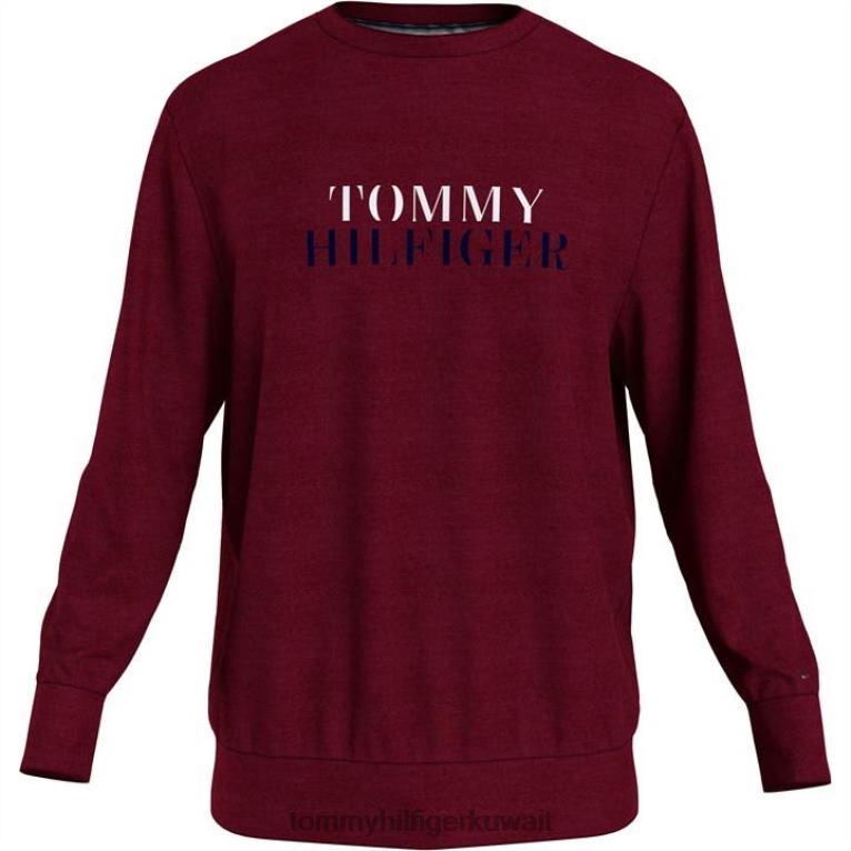 حمرة عميقة Tommy Hilfiger كنزة بشعار متباين 4464419844