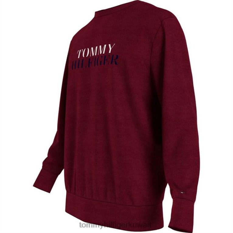 حمرة عميقة Tommy Hilfiger كنزة بشعار متباين 4464419844