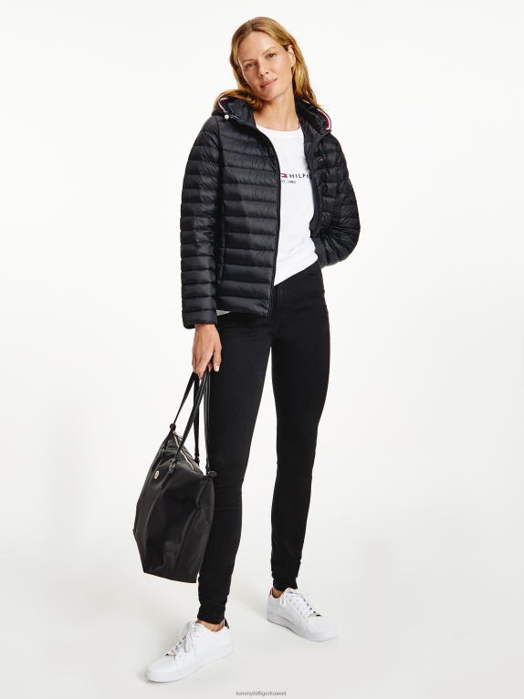 أسود Tommy Hilfiger سترة مبطنة بغطاء رأس 446441987