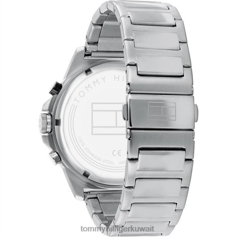 فضة Tommy Hilfiger ساعة رجالي باللون الأسود 4464419887