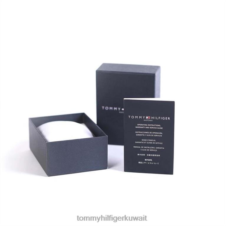 فضة Tommy Hilfiger ساعة رجالي باللون الأسود 4464419887