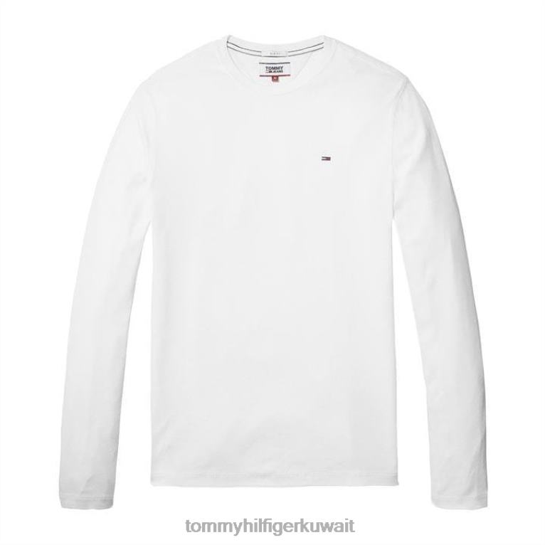 أبيض Tommy Hilfiger تي شيرت أصلي طويل الأكمام 4464419892