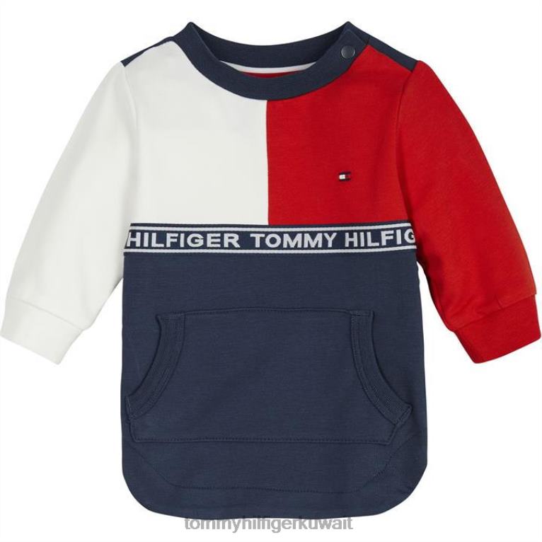 البحرية الشفق Tommy Hilfiger فستان كتلة اللون 4464419913