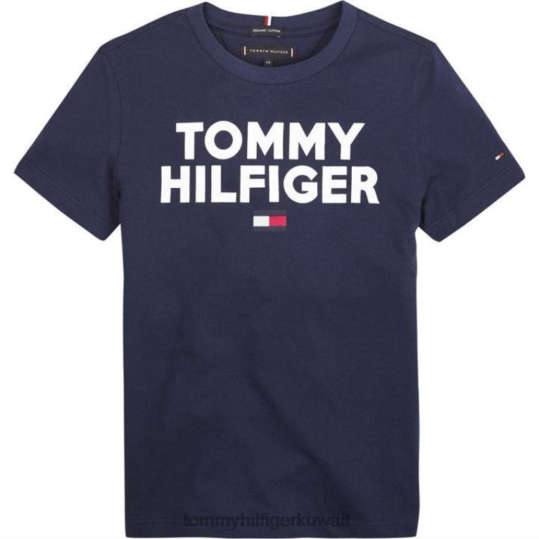القوات البحرية Tommy Hilfiger جونيور كورب شعار تي شيرت 4464419945