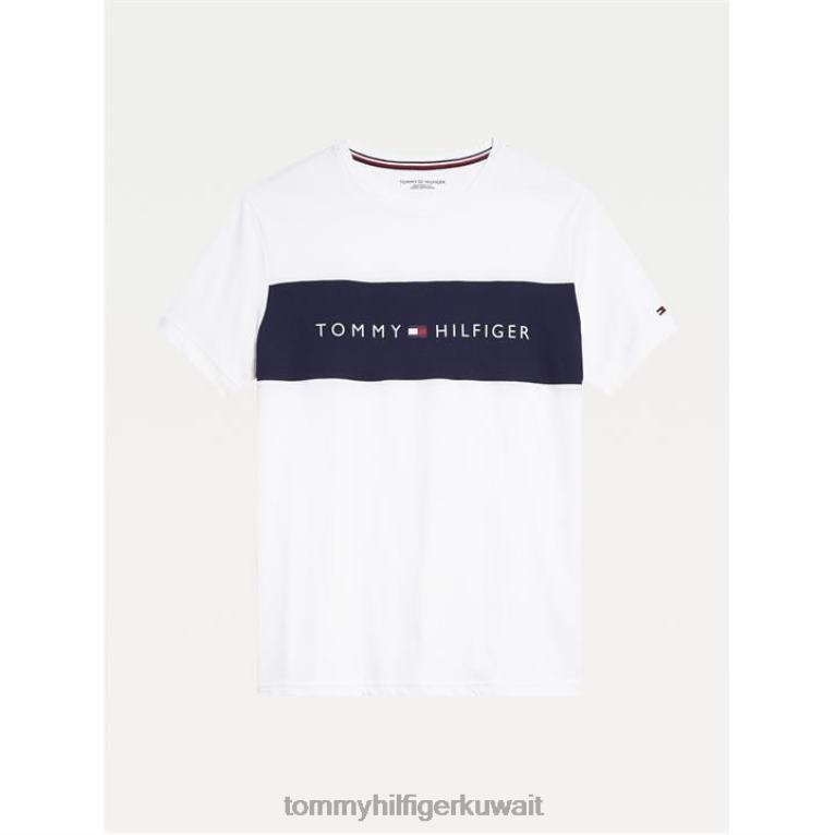 أبيض Tommy Hilfiger الرقبة قصيرة الأكمام تي شيرت 4464419953