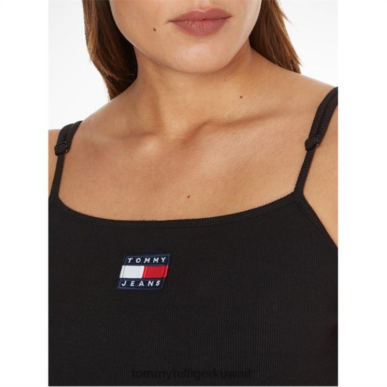 بي دي اس سوداء Tommy Hilfiger بدلة للجسم ذات شارة بأربطة 4464419956