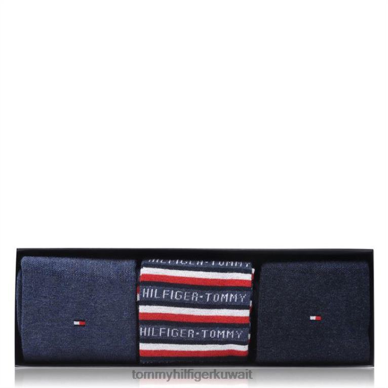 الدنيم Tommy Hilfiger شعار هدية مربع الجوارب الرجالية 4464419995