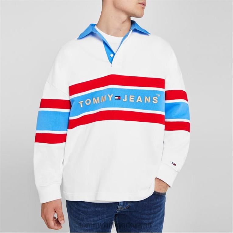 يبر ابيض Tommy Hilfiger أرشيف قميص بولو الرجبي 4464420031