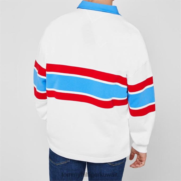 يبر ابيض Tommy Hilfiger أرشيف قميص بولو الرجبي 4464420031