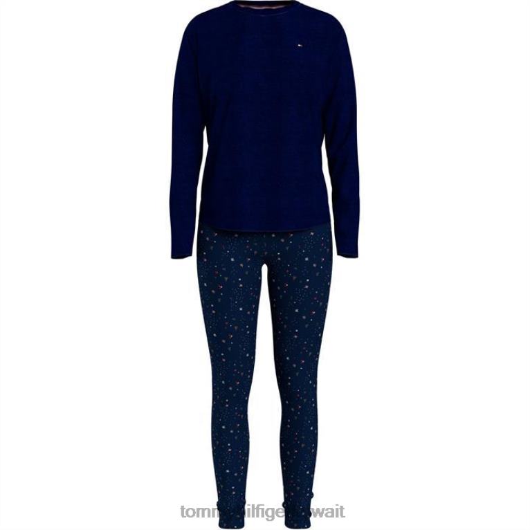 البحرية / مبعثر Tommy Hilfiger طقم بيجامة بطبعة زهور 4464420034