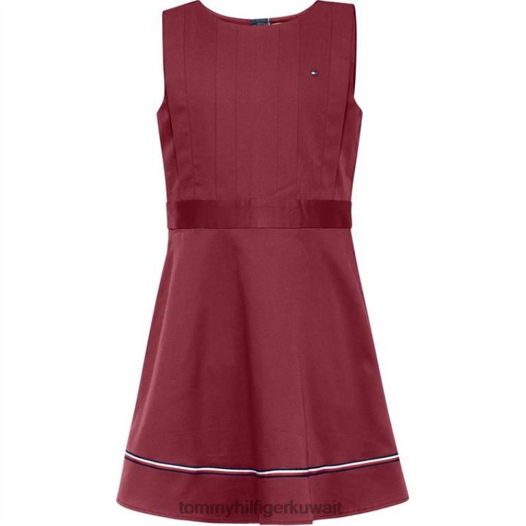 أحمر Tommy Hilfiger فستان جاكار متماسك 4464420037