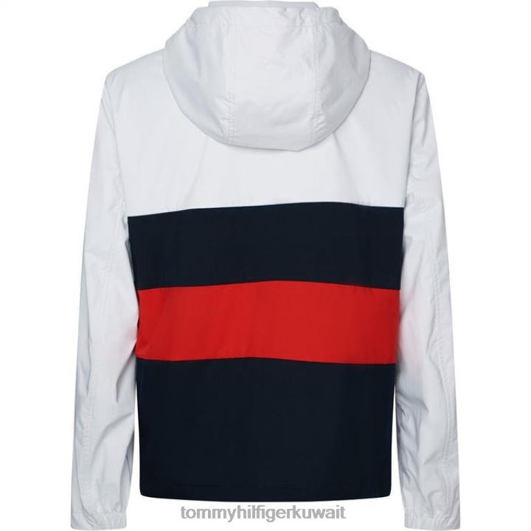يبر الأبيض Tommy Hilfiger سترة بغطاء رأس كتلة اللون 4464420041