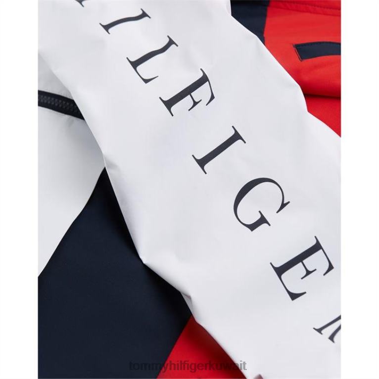 يبر الأبيض Tommy Hilfiger سترة بغطاء رأس كتلة اللون 4464420041