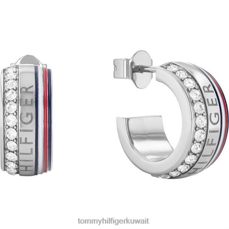 فضة Tommy Hilfiger السيدات شريط وأقراط الحجر 4464420043
