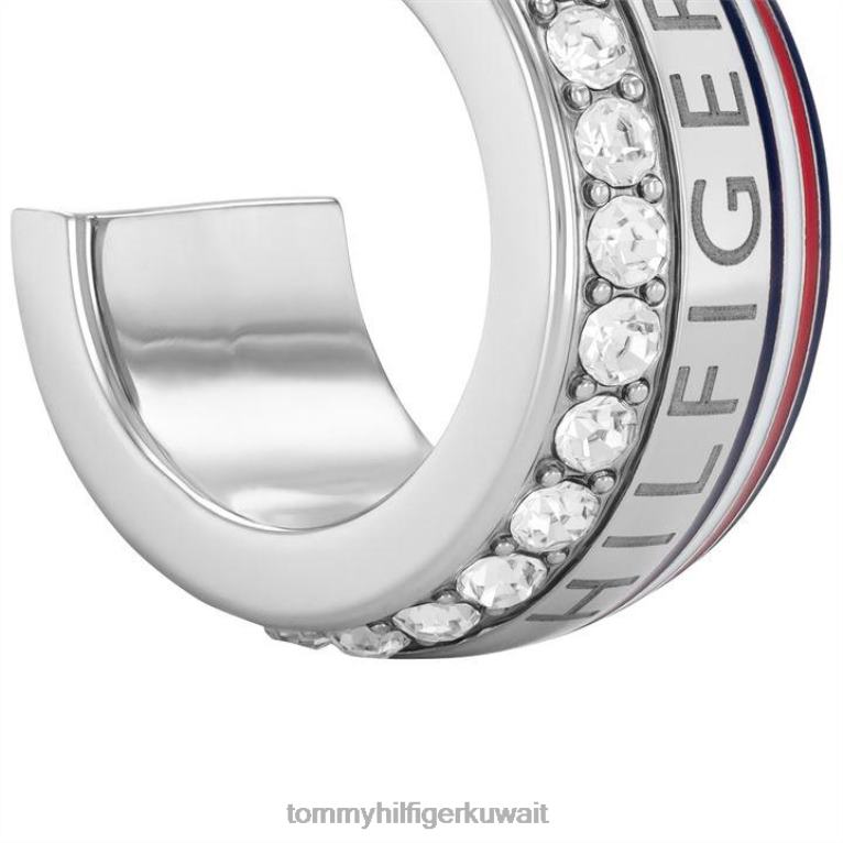 فضة Tommy Hilfiger السيدات شريط وأقراط الحجر 4464420043