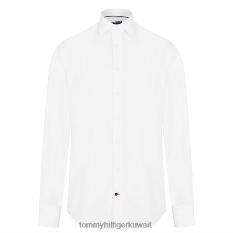 أبيض Tommy Hilfiger قميص البوبلين الكلاسيكي 4464420057