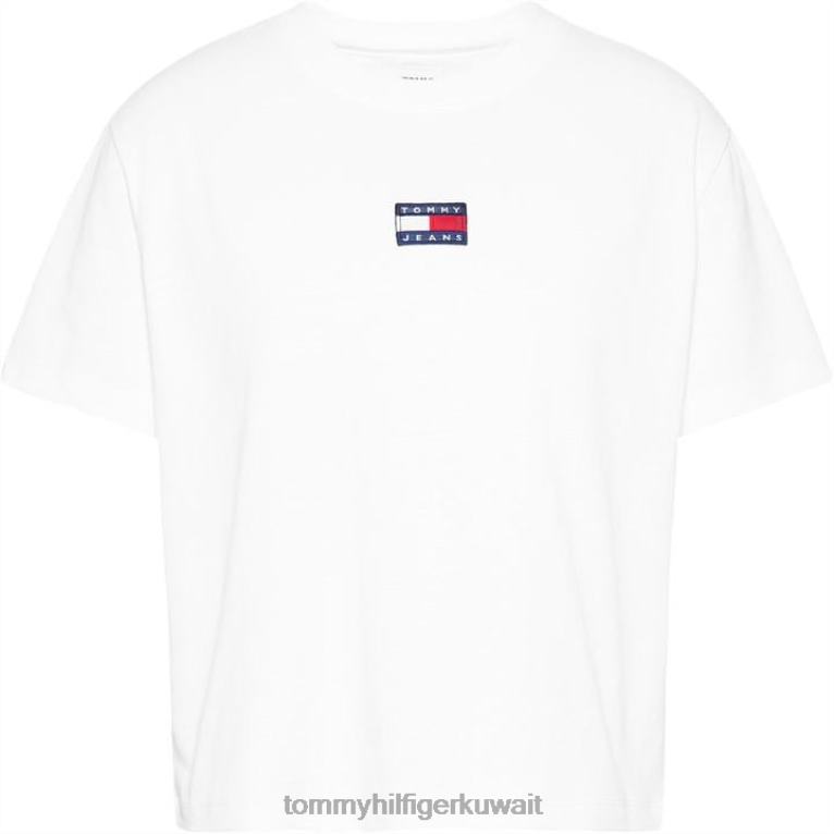 يبر ابيض Tommy Hilfiger تي شيرت بشارة مركز تومي جينز 4464420059