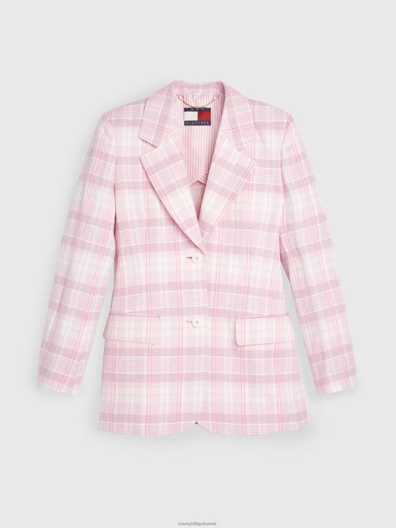 وردي فاتح باستيل Tommy Hilfiger بليزر كاروهات من مدراس 446442009