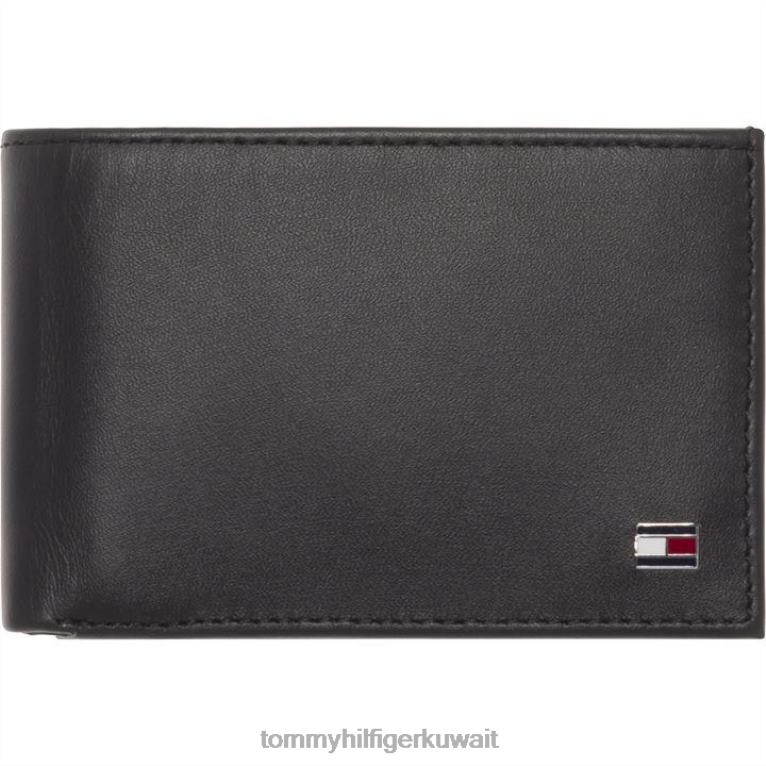 أسود Tommy Hilfiger إيتون ميني سي سي بغطاء وجيب للعملات المعدنية 4464420114