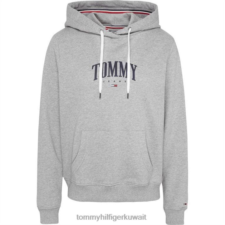 هيذر رمادي Tommy Hilfiger هوديي الشعار الأساسي 4464420180