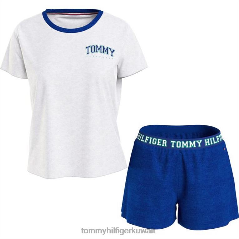 رمادي/كحلي Tommy Hilfiger طقم بيجامة بأكمام قصيرة 4464420206