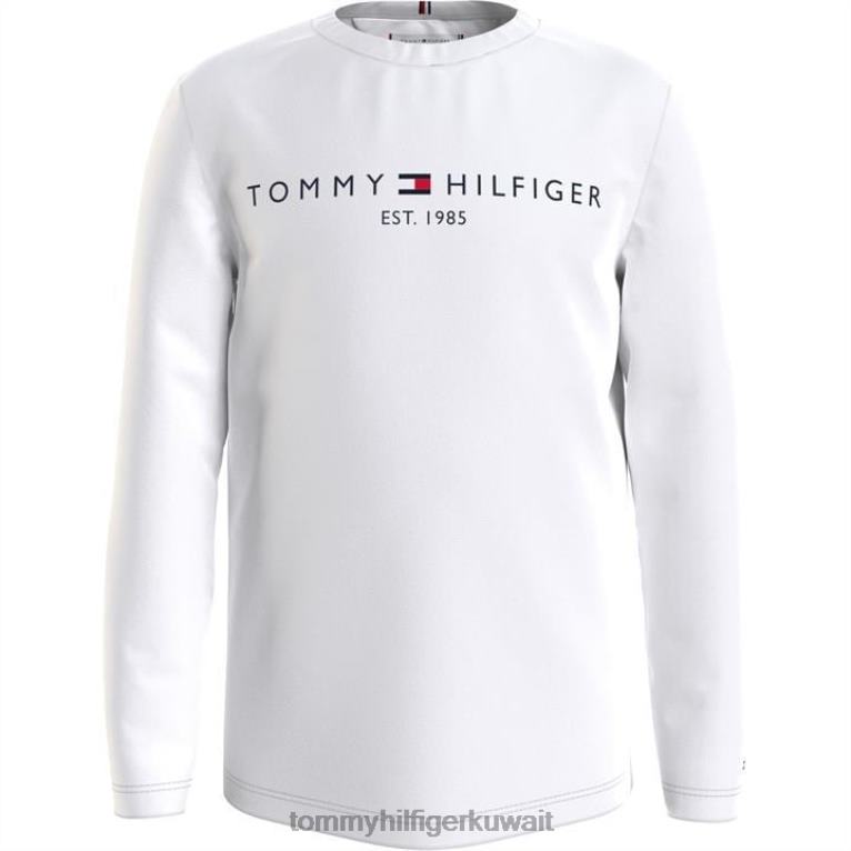 يبر ابيض Tommy Hilfiger تي شيرت أساسي بأكمام طويلة 4464420214