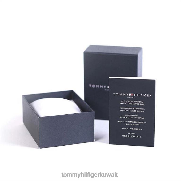 فضي/بني Tommy Hilfiger ساعة رجالية من الفولاذ المقاوم للصدأ بسوار جلدي بني 4464420222