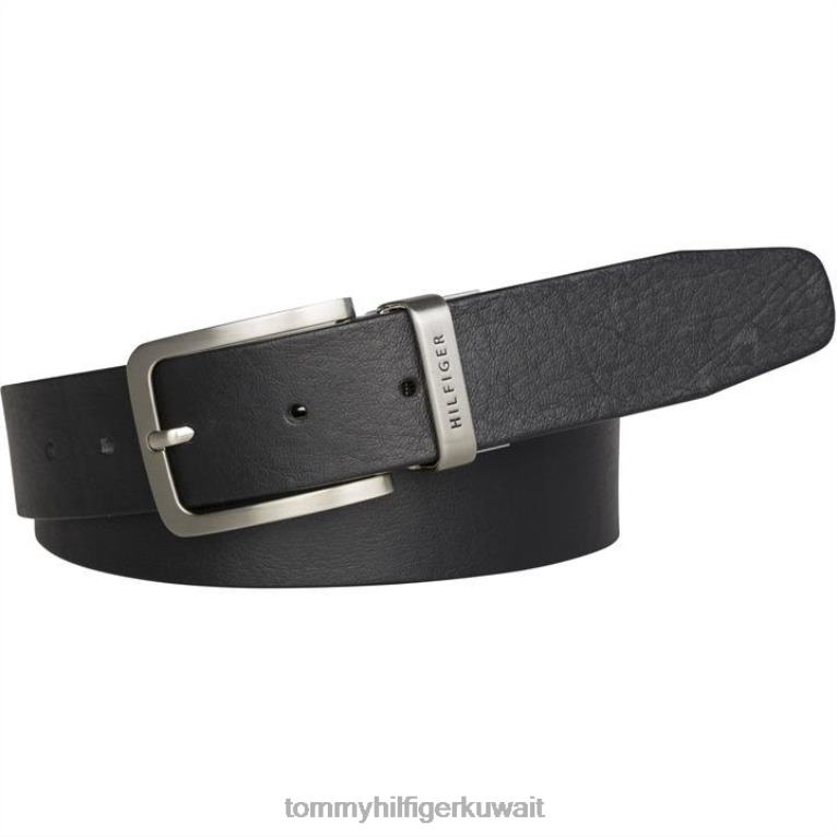 أسود/بني Tommy Hilfiger حزام حلقة ذو وجهين للرجال 4464420230